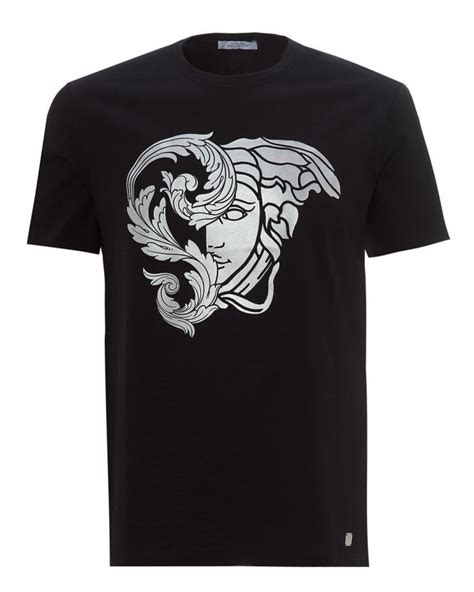 versace collection foil medusa t shirt black|men's Versace t shirt sale.